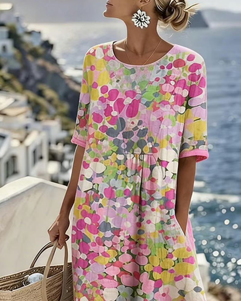 Elena | Lightweight and Flowing Floral Midi Dress