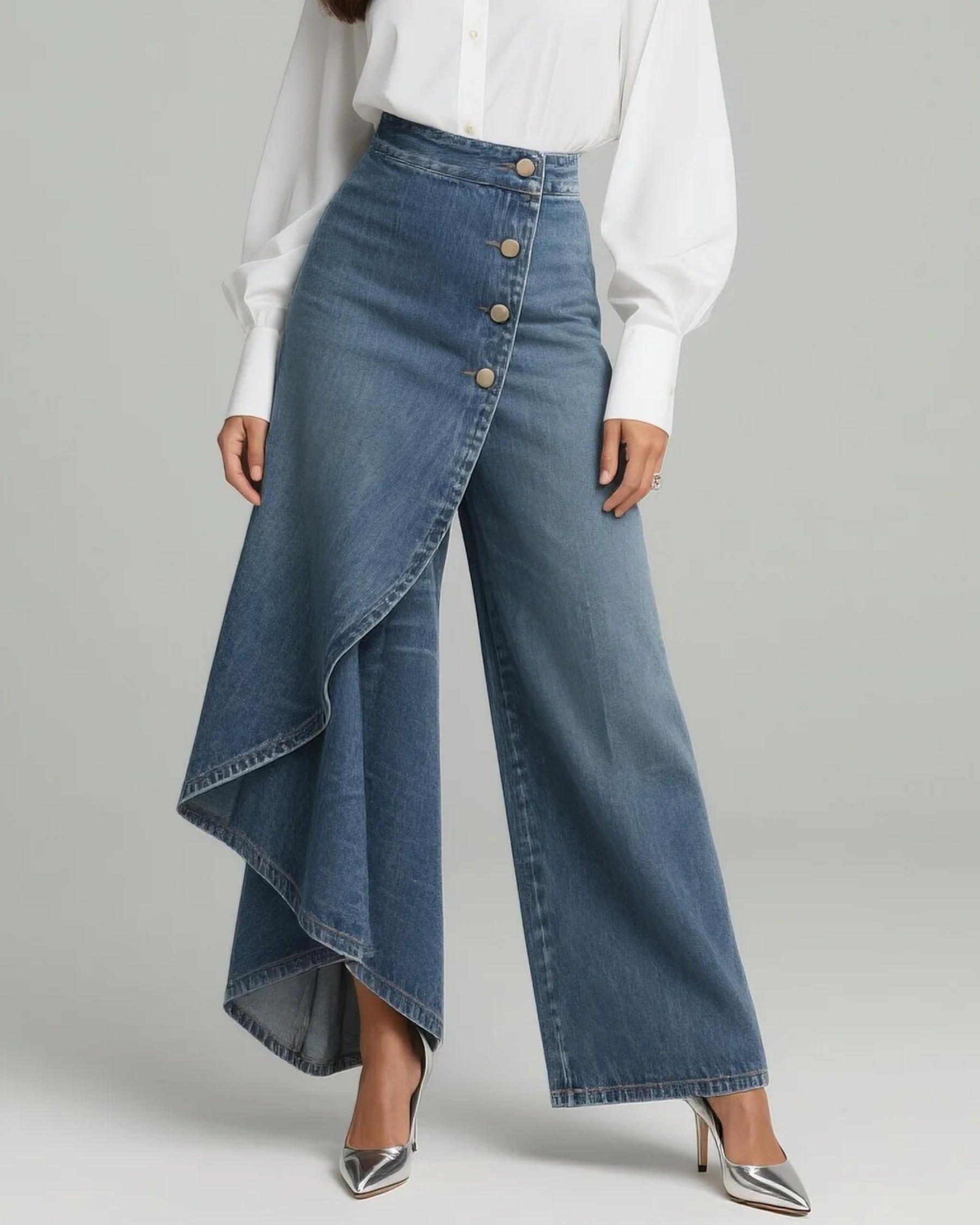 Audrey™ | Denim Pants with Knot