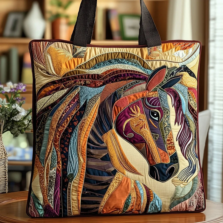 Artisan Tote Bag - Colourful Mosaic Horse