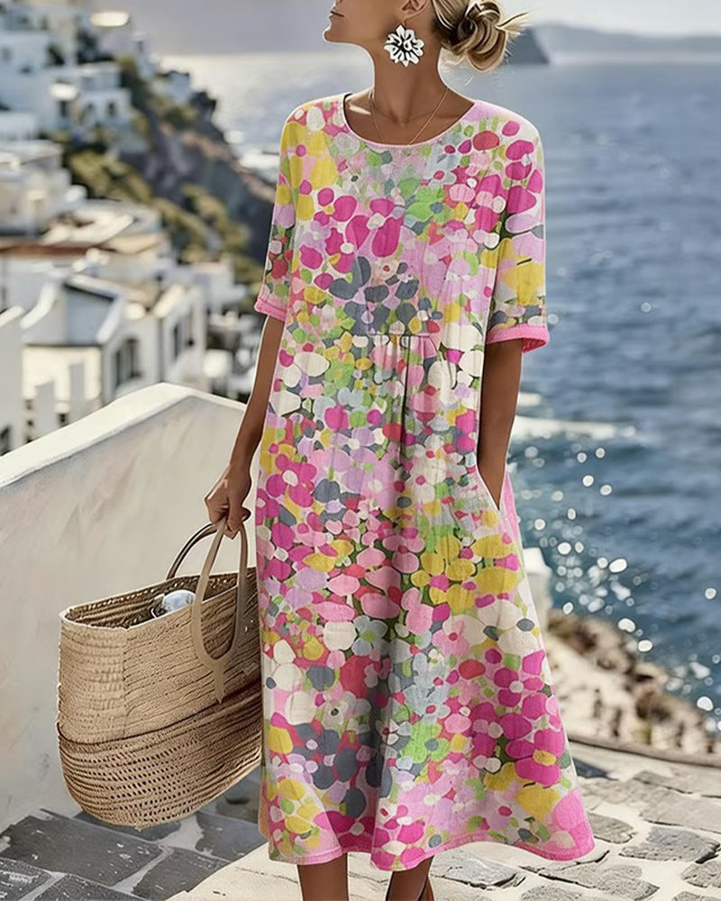 Elena | Lightweight and Flowing Floral Midi Dress