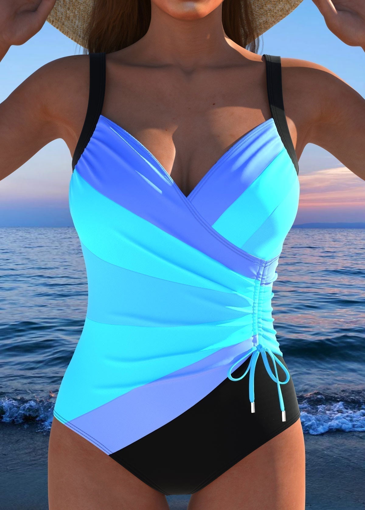 Elegant Printed Wrap Swimsuit