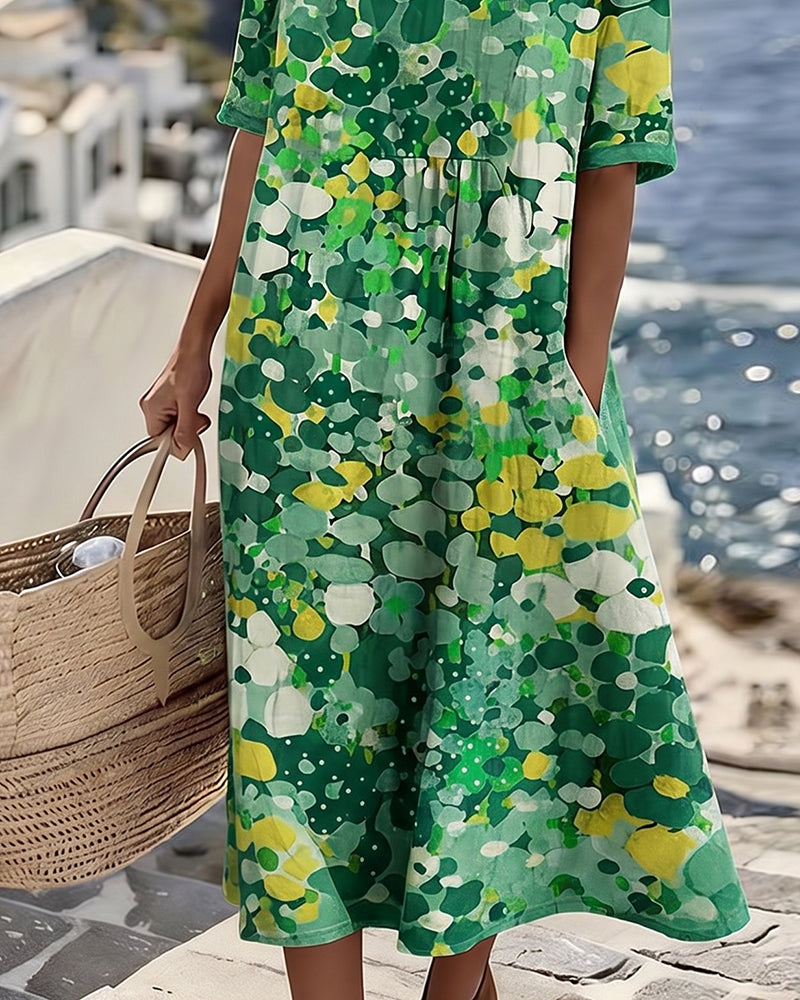 Elena | Lightweight and Flowing Floral Midi Dress