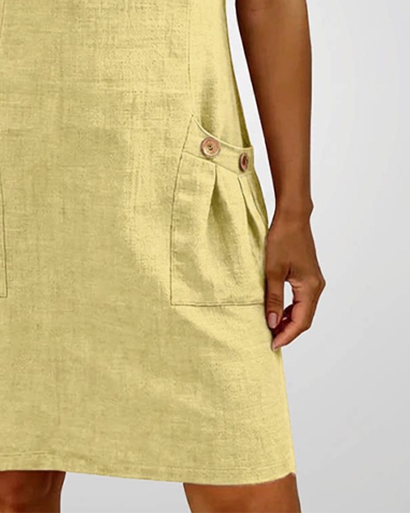 Aria® | Cotton Dress with Zipper Pocket