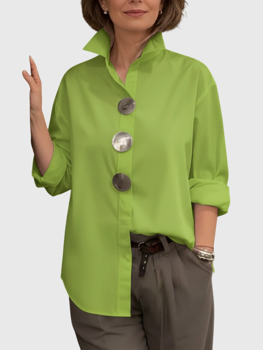 Rachel | Statement Button Stand Collar Blouse