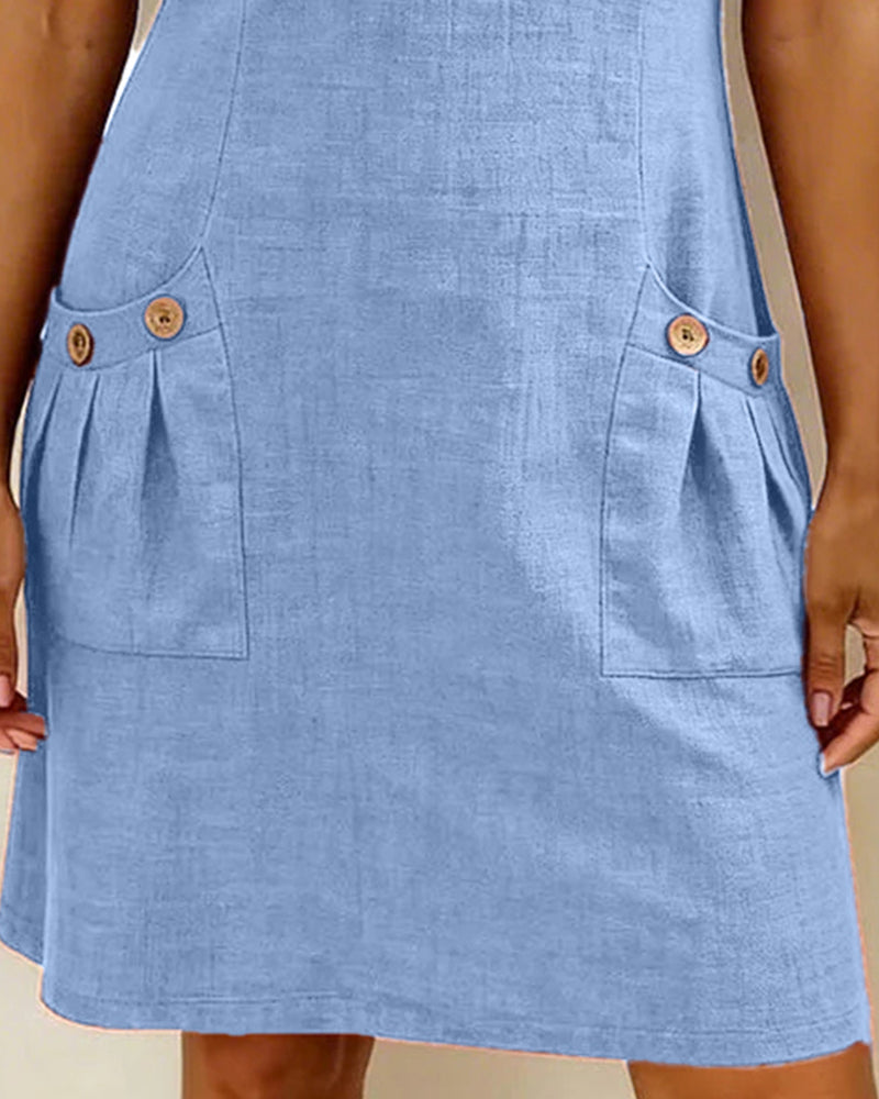 Aria® | Cotton Dress with Zipper Pocket