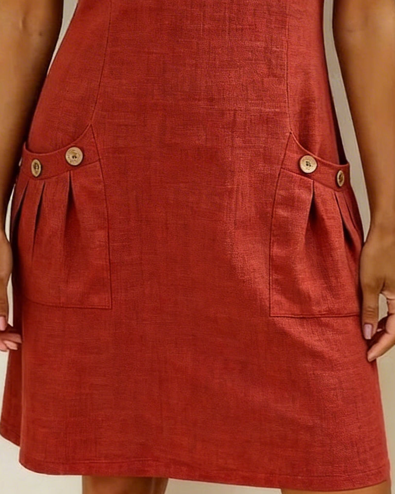 Aria® | Cotton Dress with Zipper Pocket