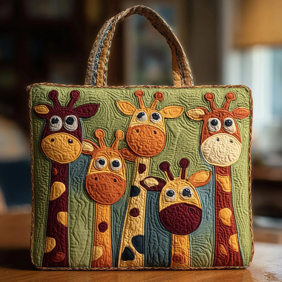 Quilted Tote Bag - Giraffe