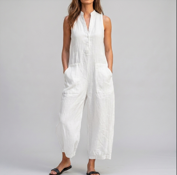 Women's Sleeveless Wide-Leg Overall