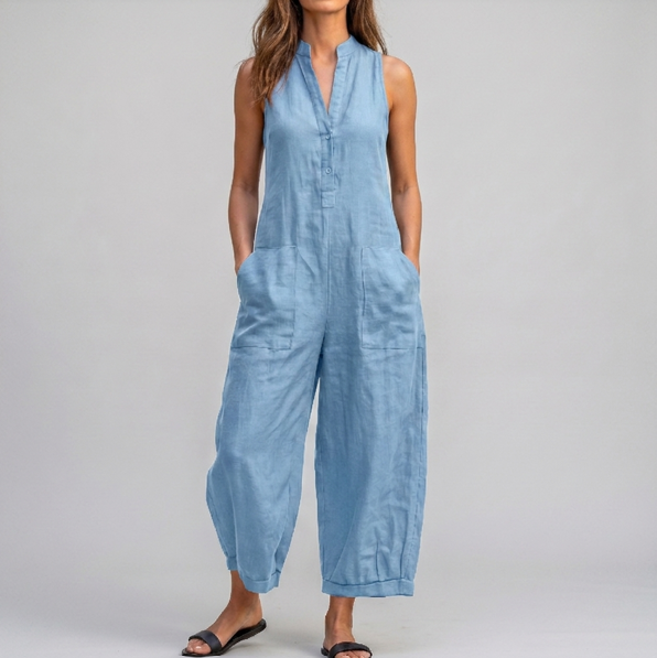 Women's Sleeveless Wide-Leg Overall