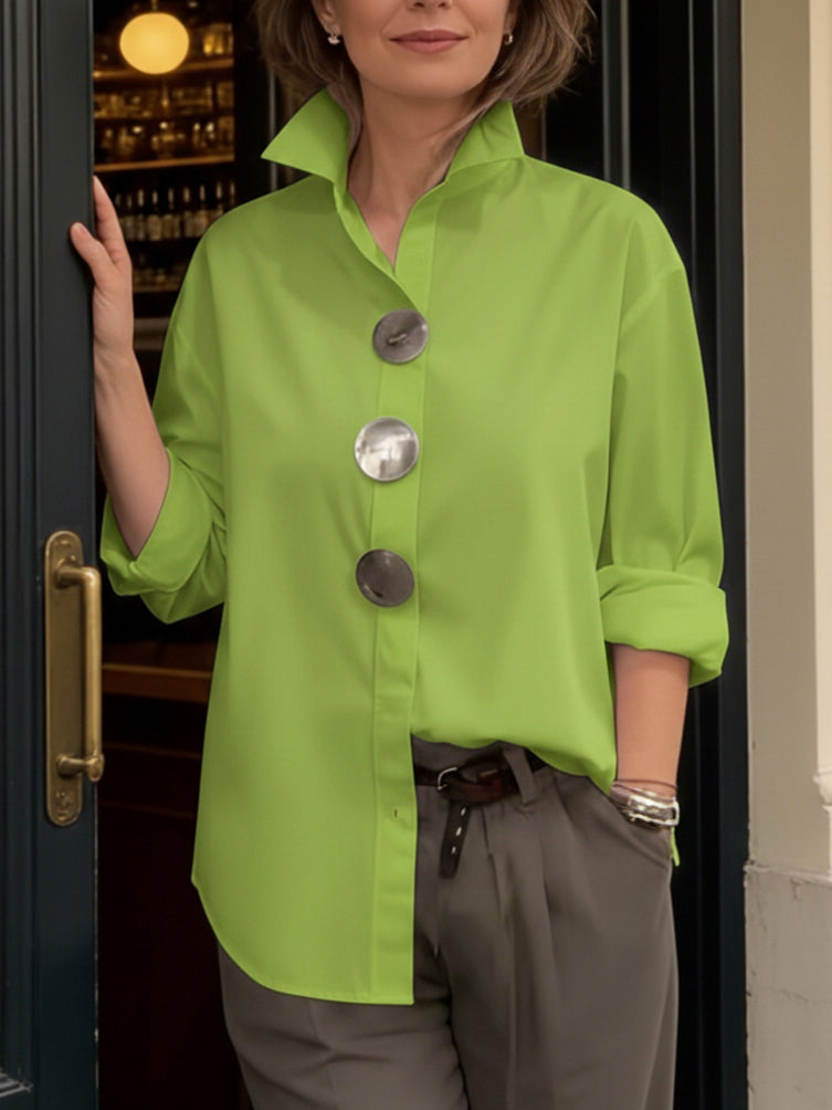 Rachel | Statement Button Stand Collar Blouse
