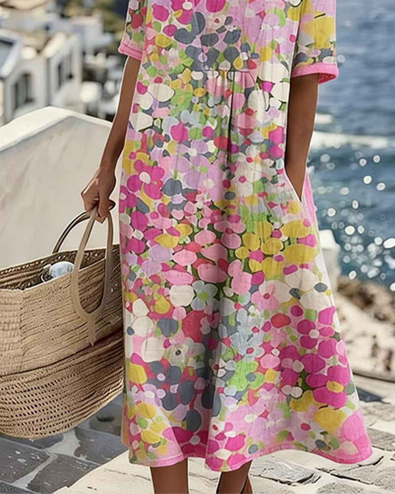 Elena | Lightweight and Flowing Floral Midi Dress