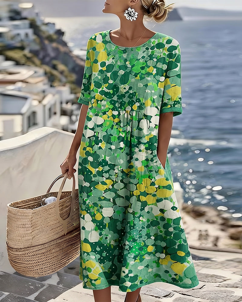 Elena | Lightweight and Flowing Floral Midi Dress