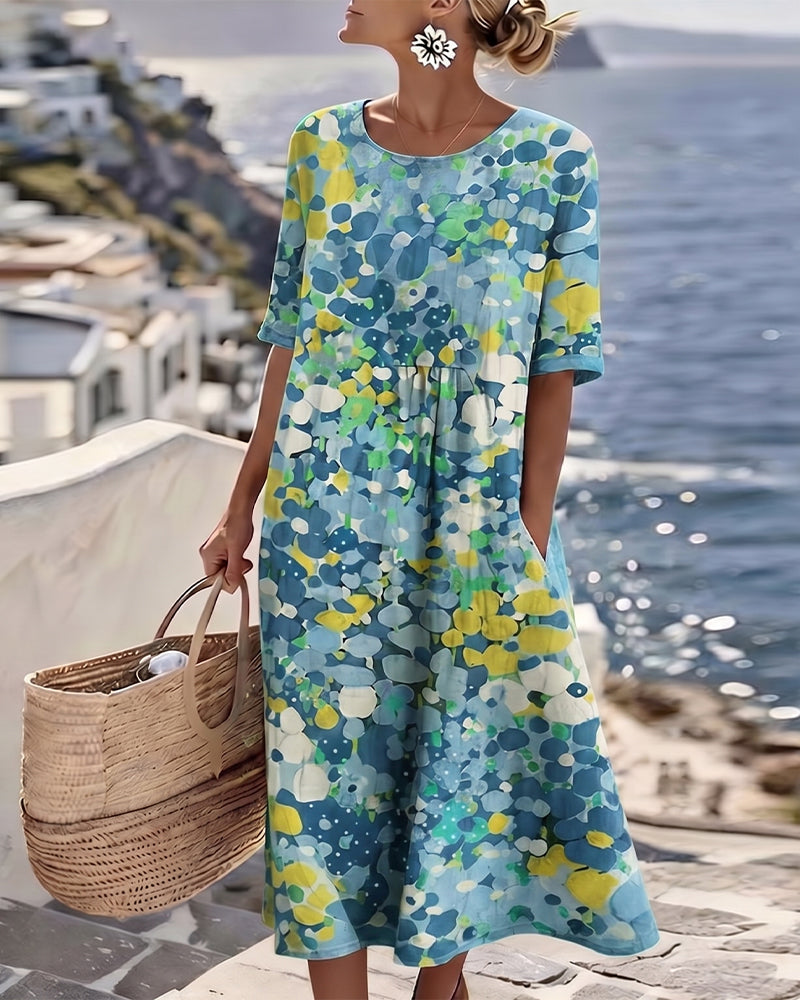 Elena | Lightweight and Flowing Floral Midi Dress