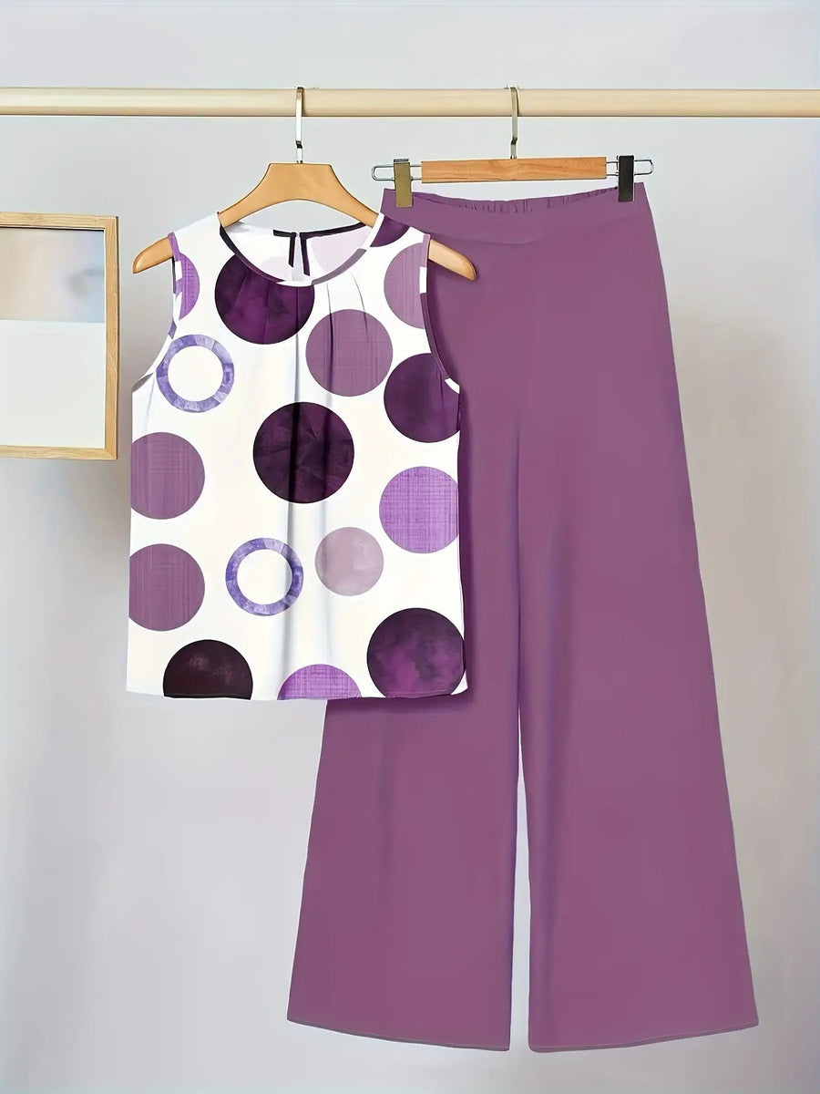 Courtney | Purple Polka Dot Set