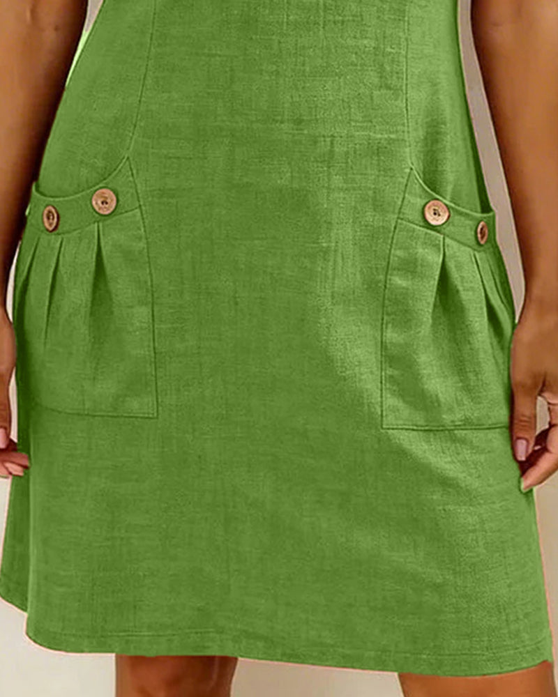 Aria® | Cotton Dress with Zipper Pocket