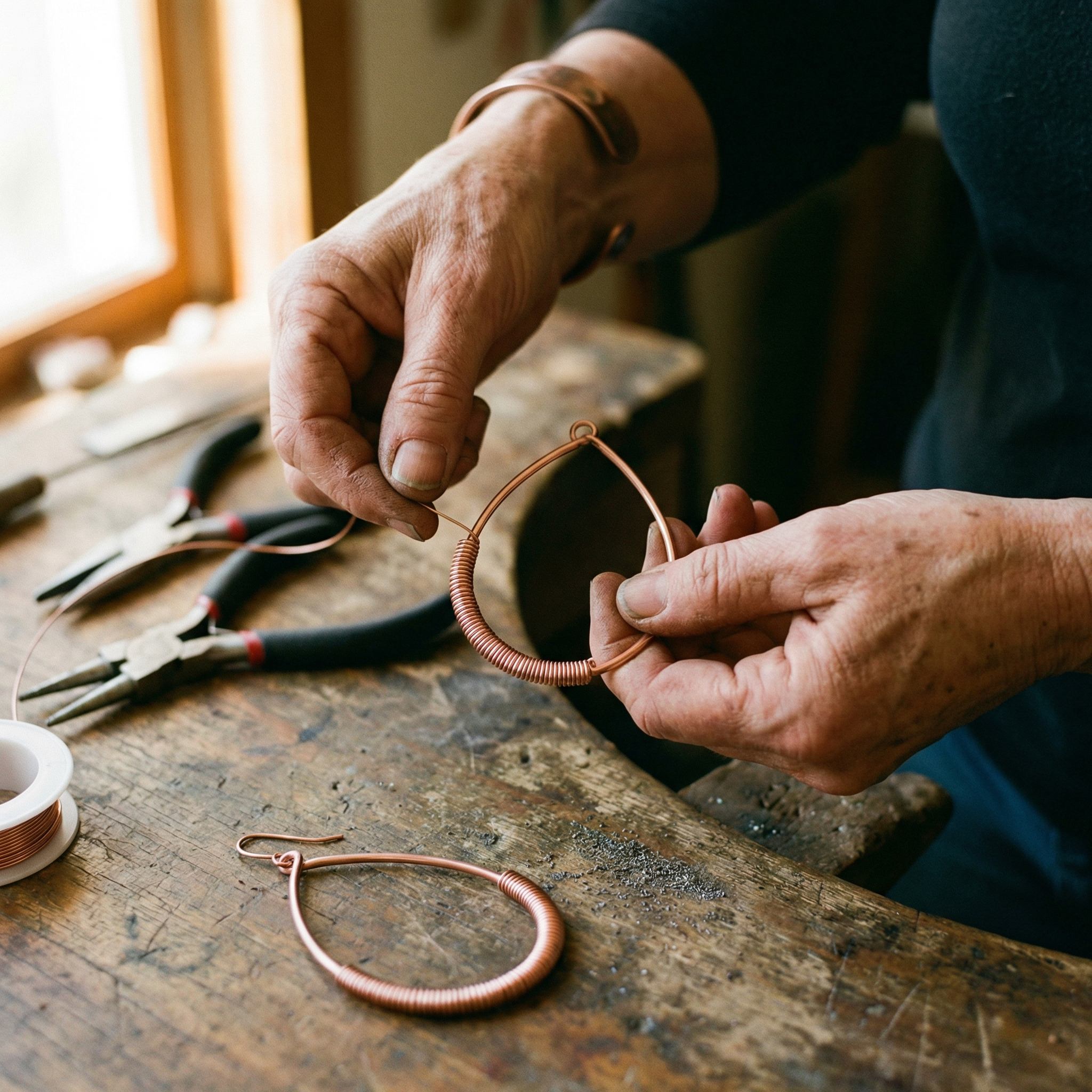 Filamet Copper Earrings