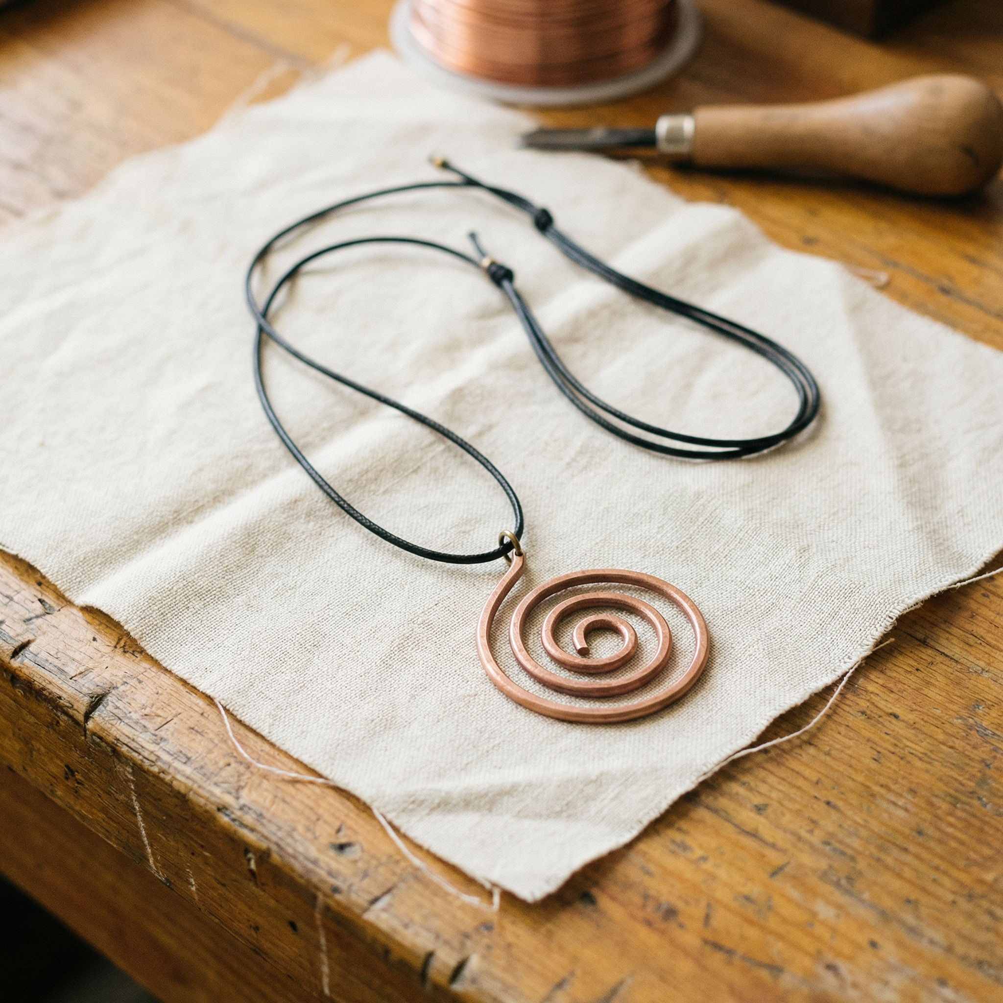 Whorl Copper Necklace