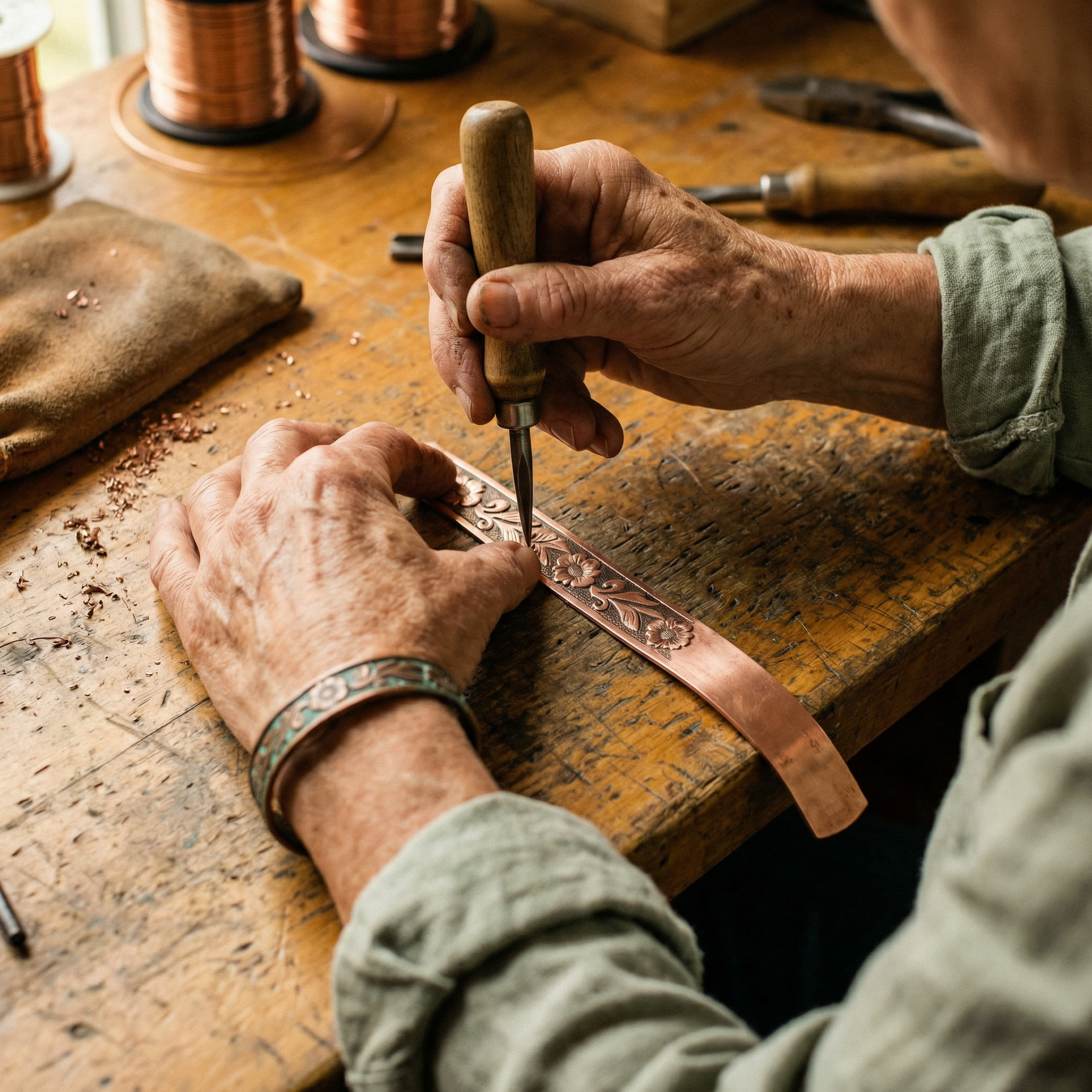 Sprig Copper Bracelet