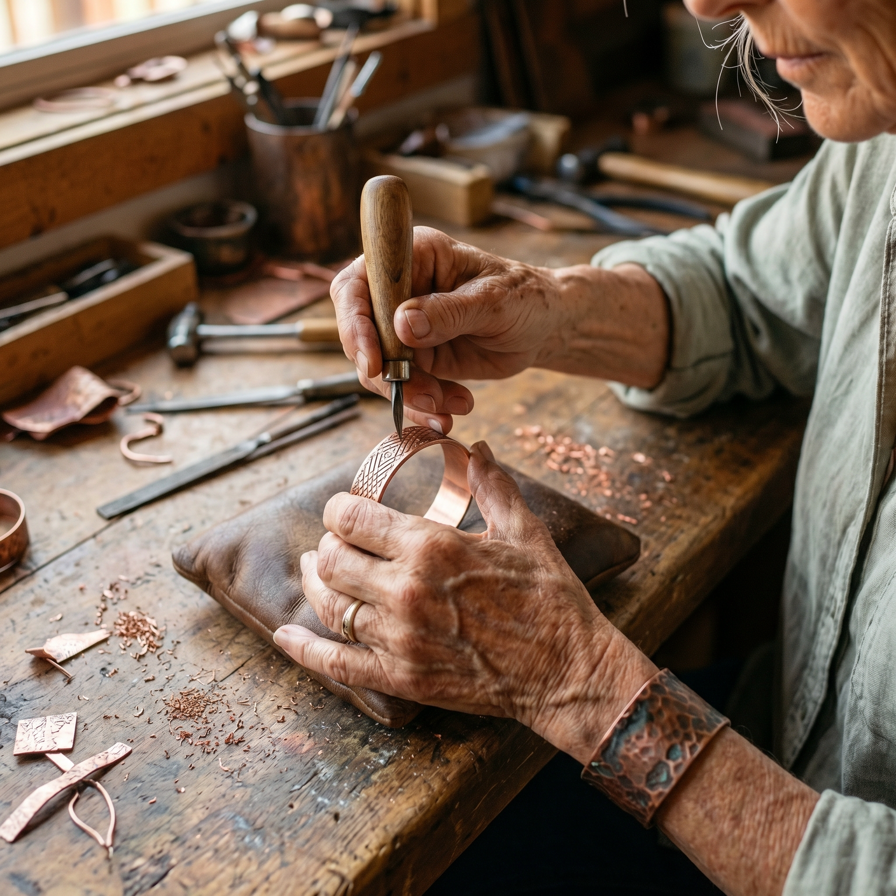 Sundial Copper Ring