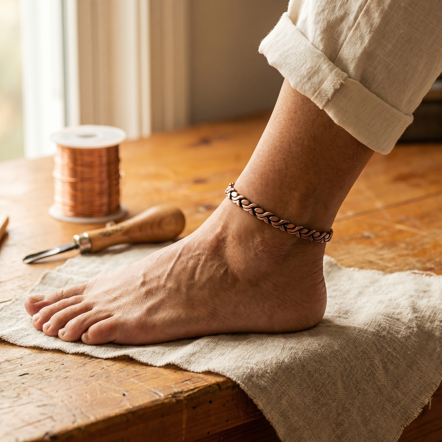 Tress Copper Anklet