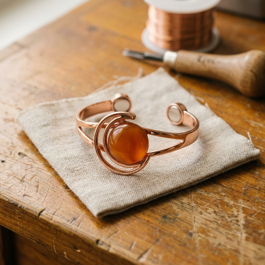 Solara Orange Copper Bracelet