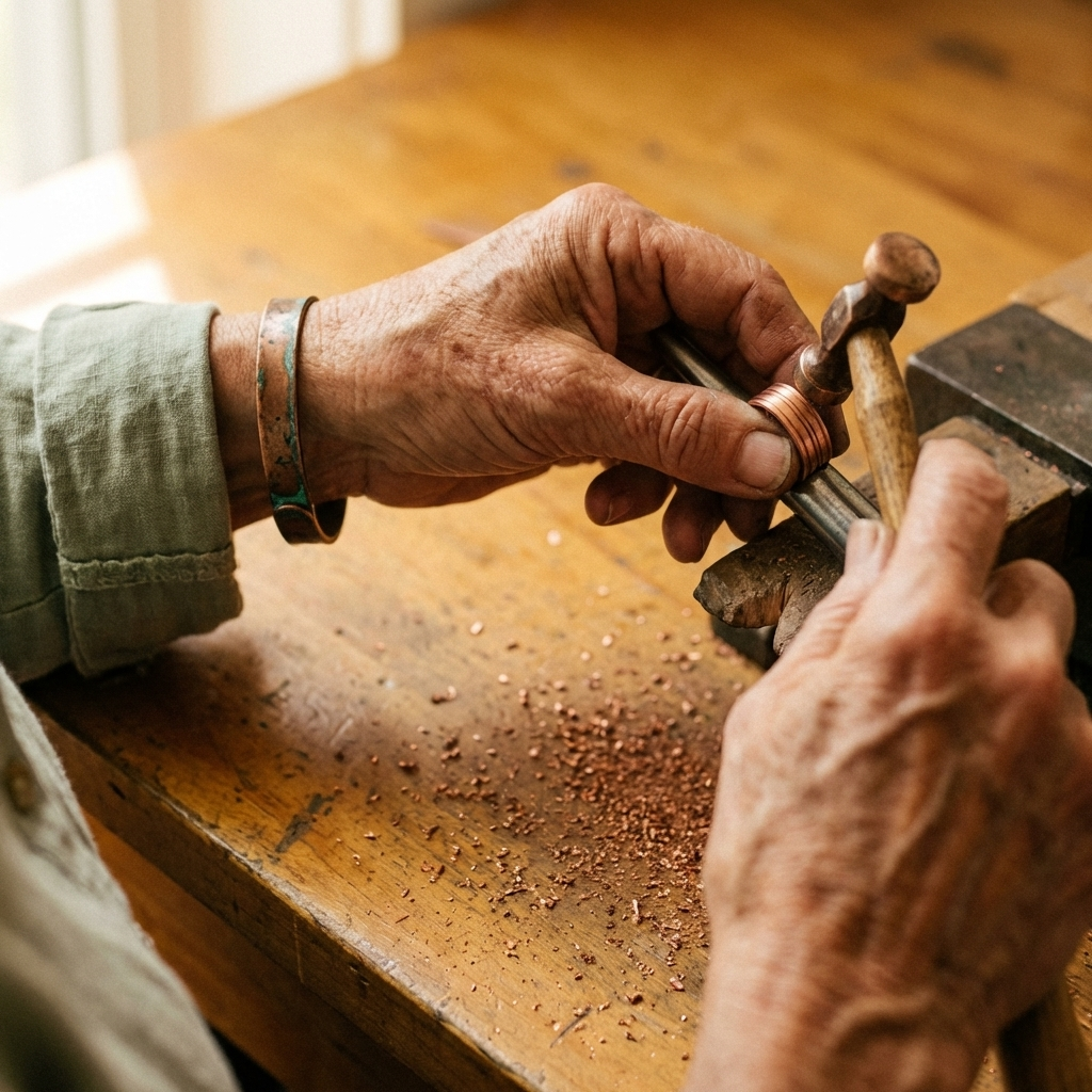 Furrow Copper Ring