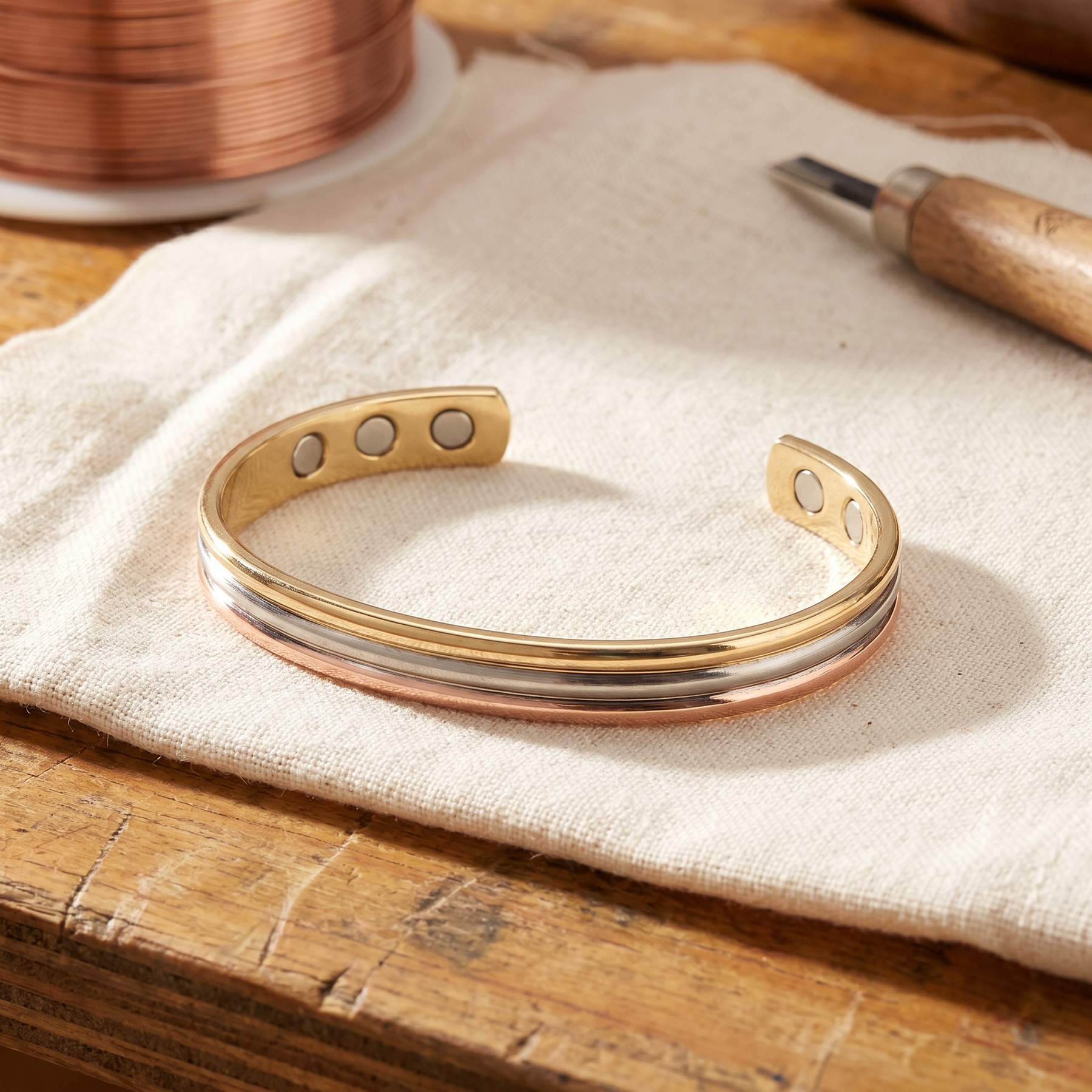 Seam Copper Bracelet