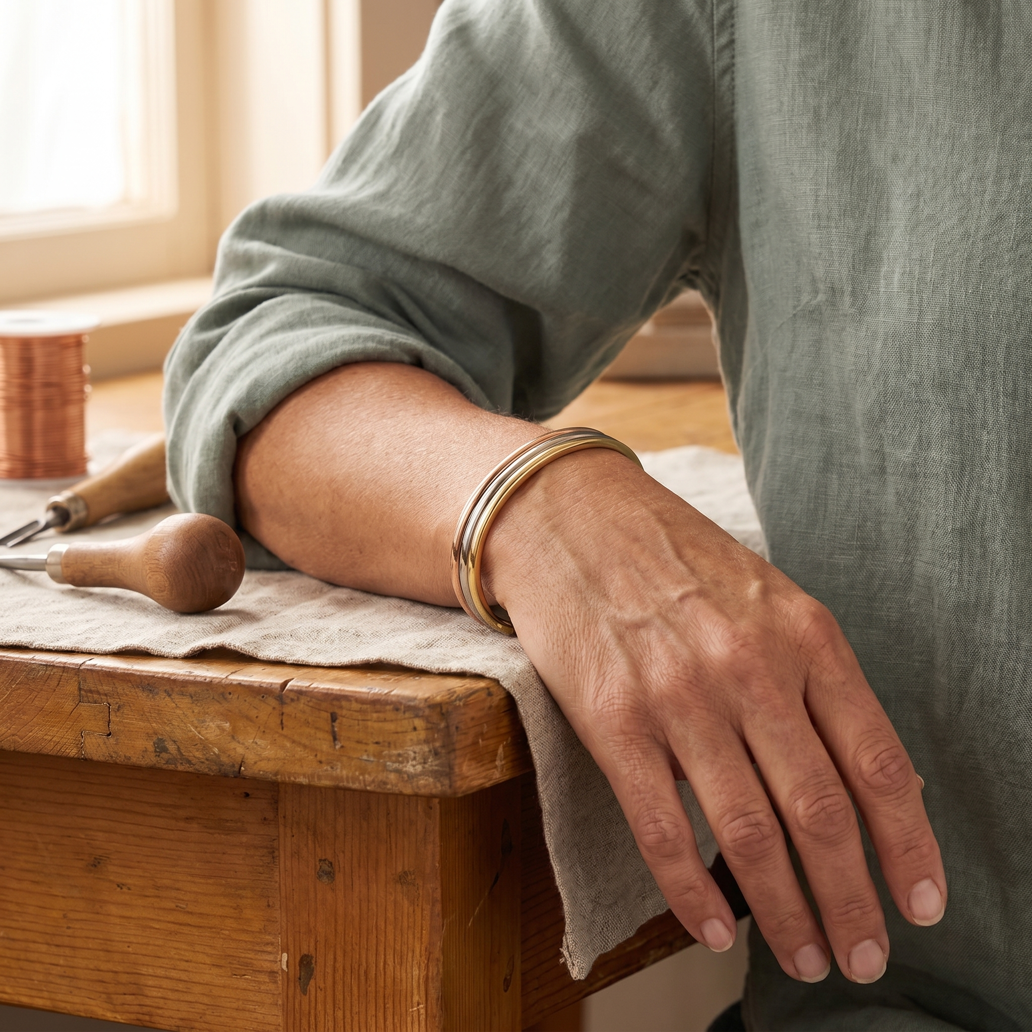 Seam Copper Bracelet