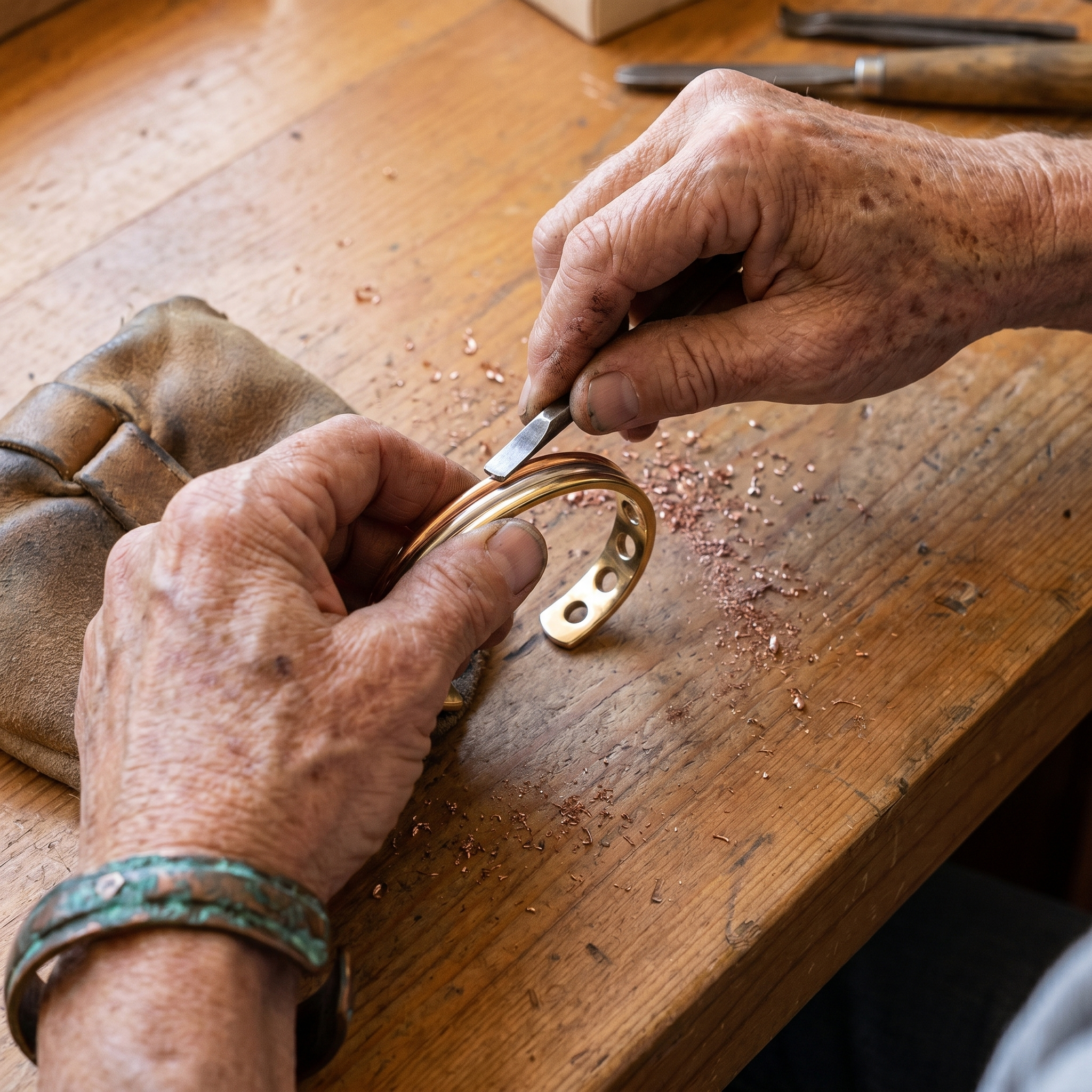 Seam Copper Bracelet