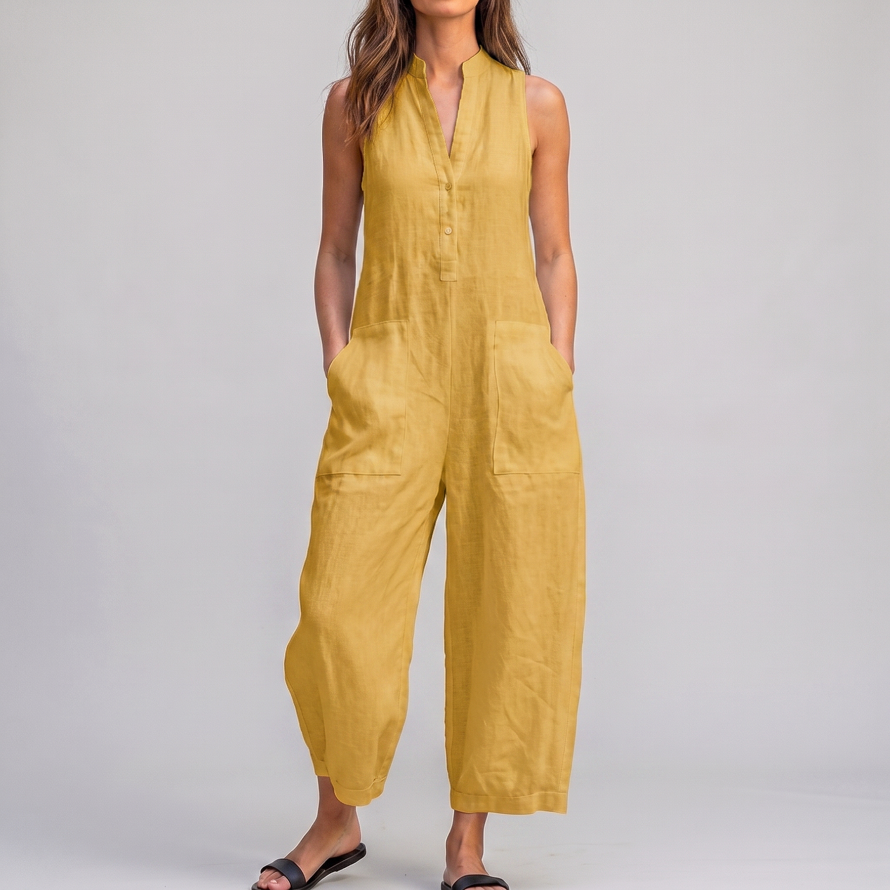 Women's Sleeveless Wide-Leg Overall