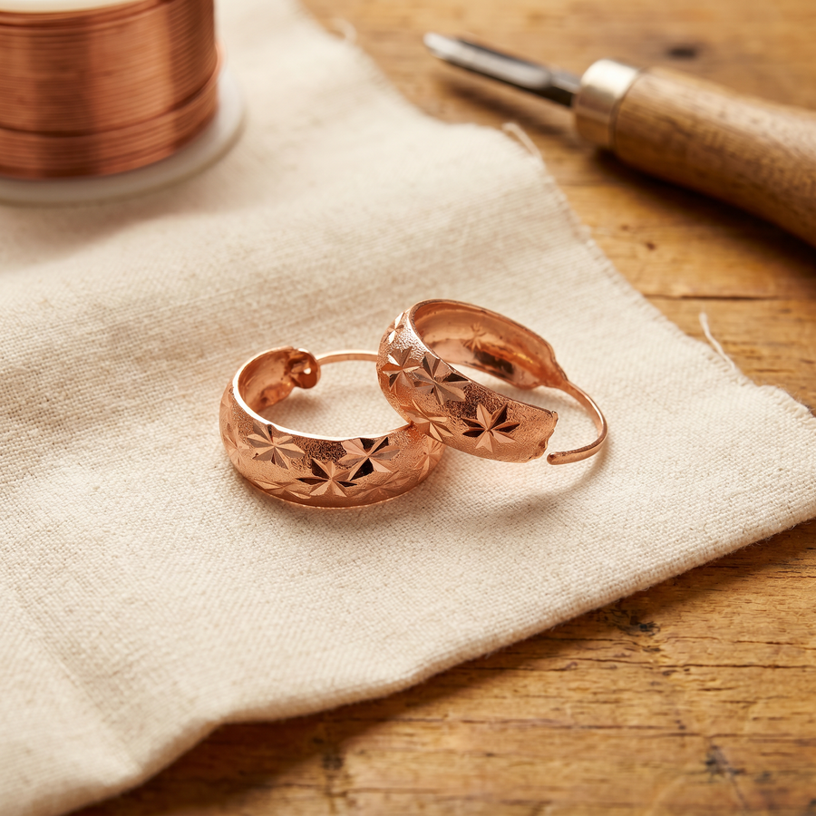 Starburst Copper Earrings