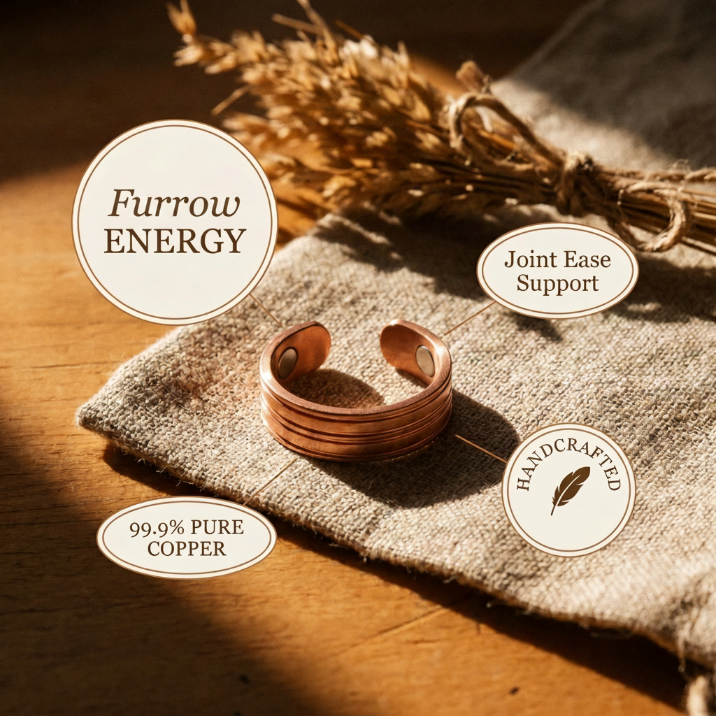 Furrow Copper Ring