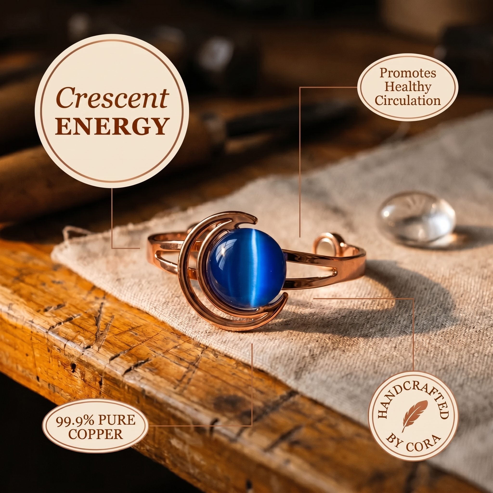 Crescent Copper Bracelet
