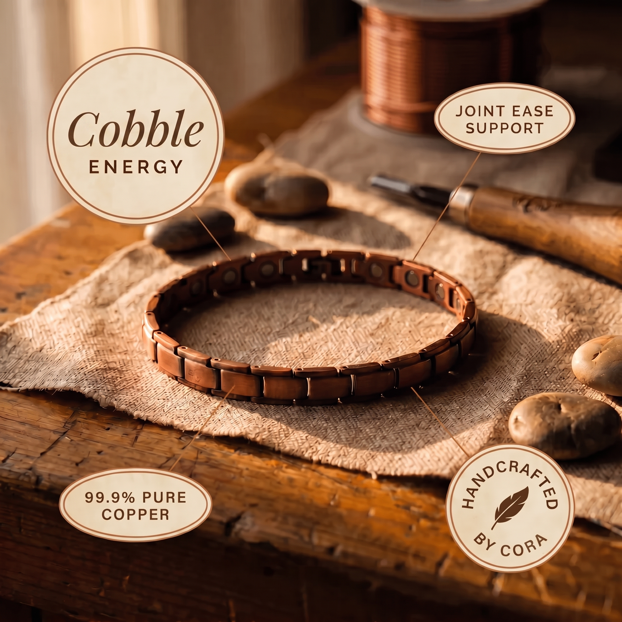 Cobble Copper Anklet