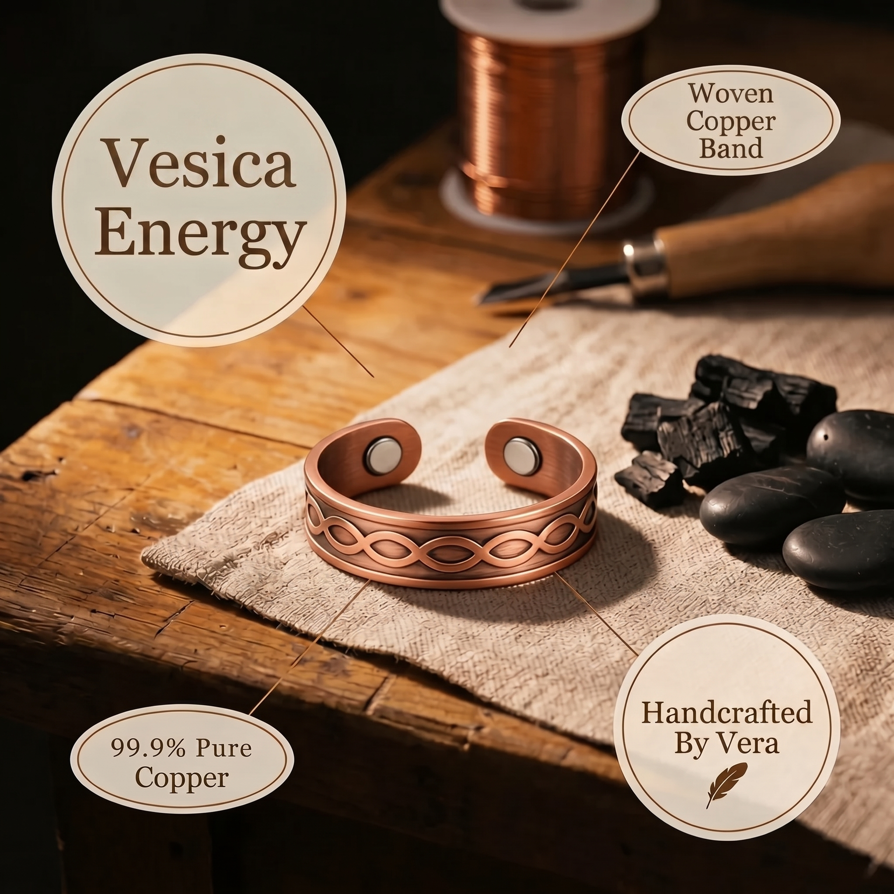 Vesica Copper Ring