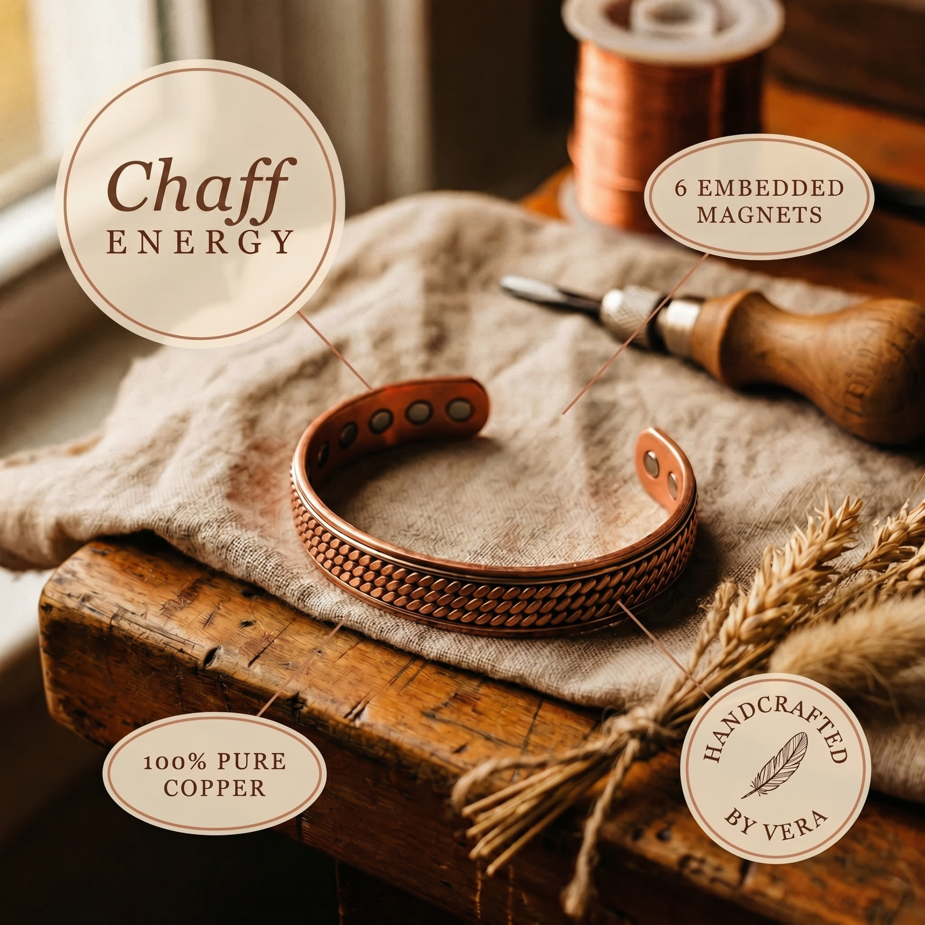 Chaff Copper Bracelet