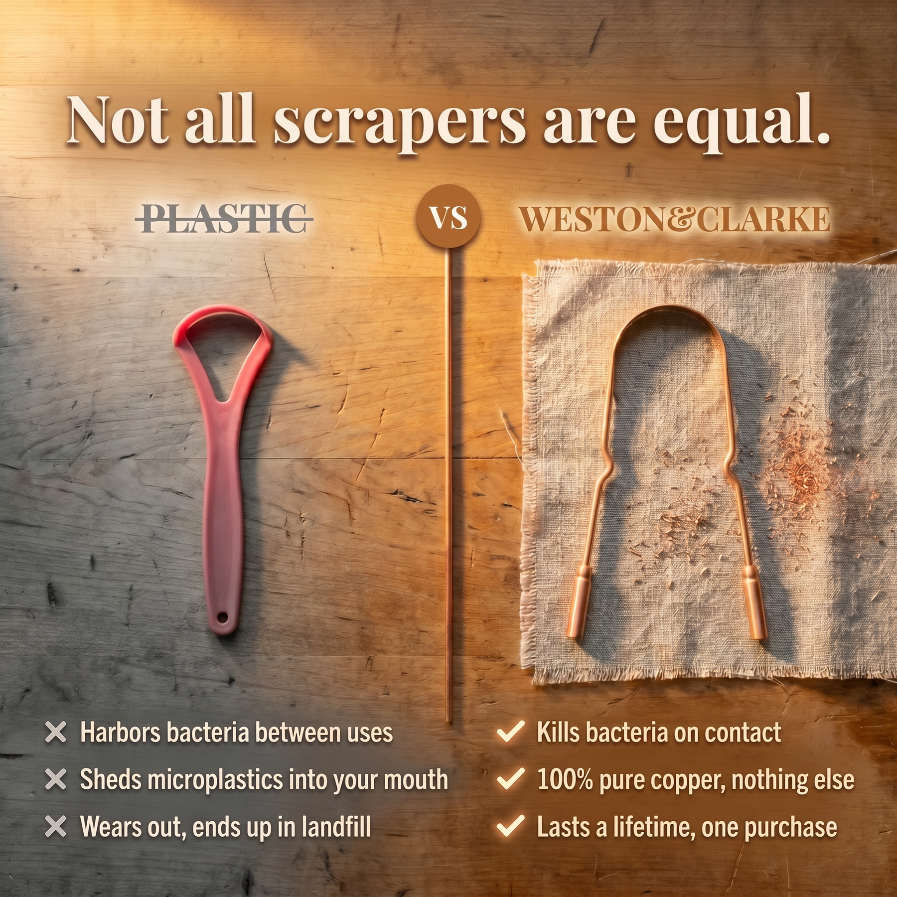 Pure Copper Tongue Scraper