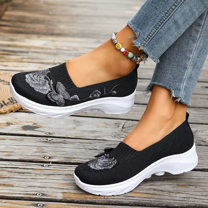 Lily | Floral Knit Slip-On Sneakers