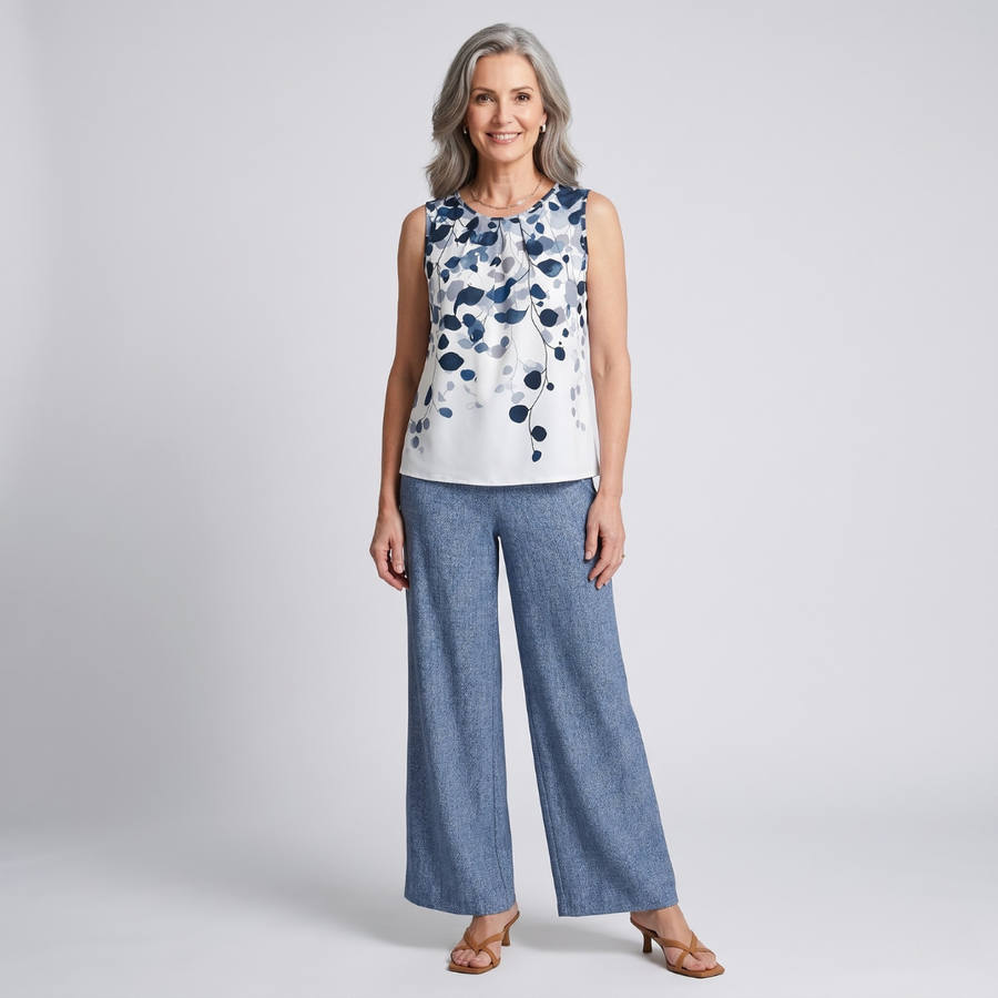 Gabriella | Pleated Leaves Print Set